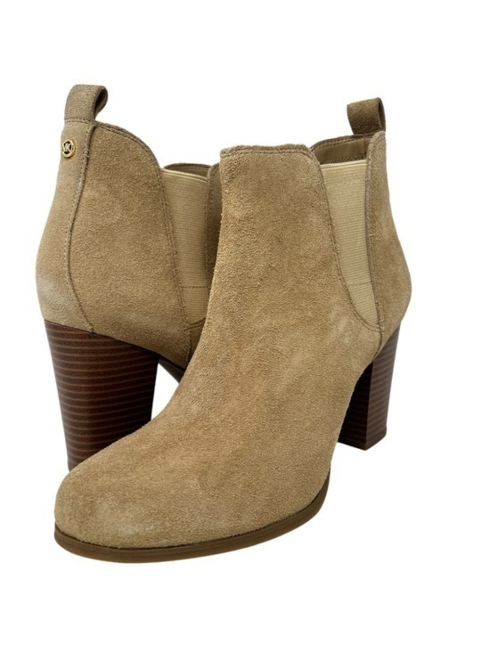 Michael Kors Beige Suede Chelsea Ankle Boots